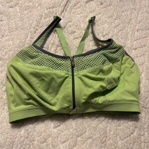 Victorias Secret Women’s Front-Zip Sports Bra - Lime Green
